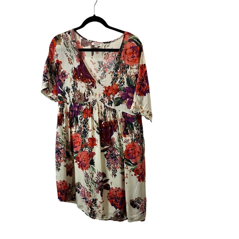Andree by Unit Dress Womens Size M Floral Babydoll Mini Flirty Flowy Boho Lined